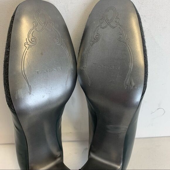 TAHARI "Shirley" Gray Block Heel Pumps Size 7.5 - Picture 9 of 9